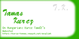 tamas kurcz business card